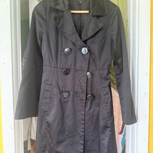 bebe Black satin dress Trench Coat for Women